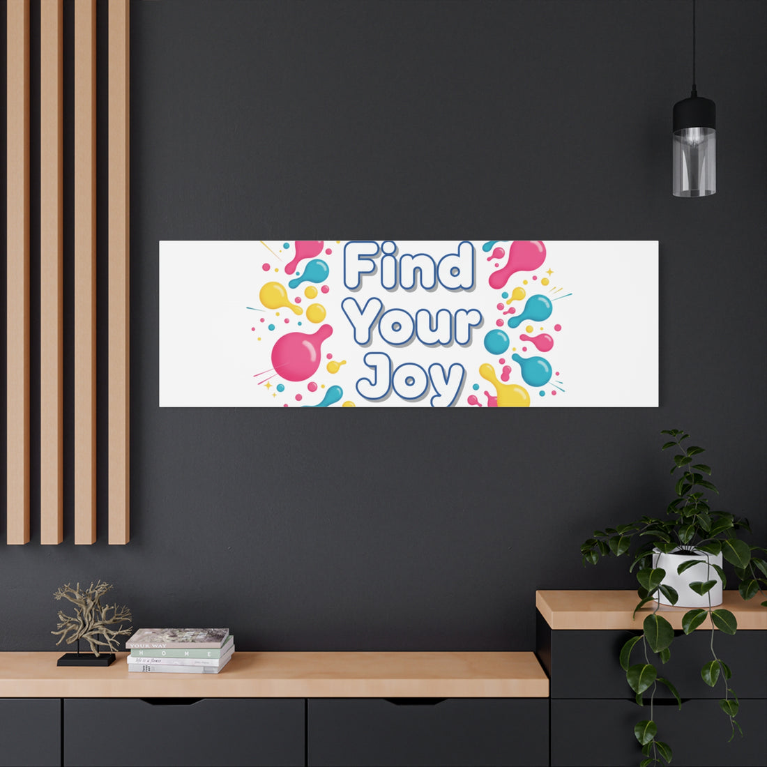Find Your Joy Canvas | Dopamine Decor, Neon Gradient Squiggle Art