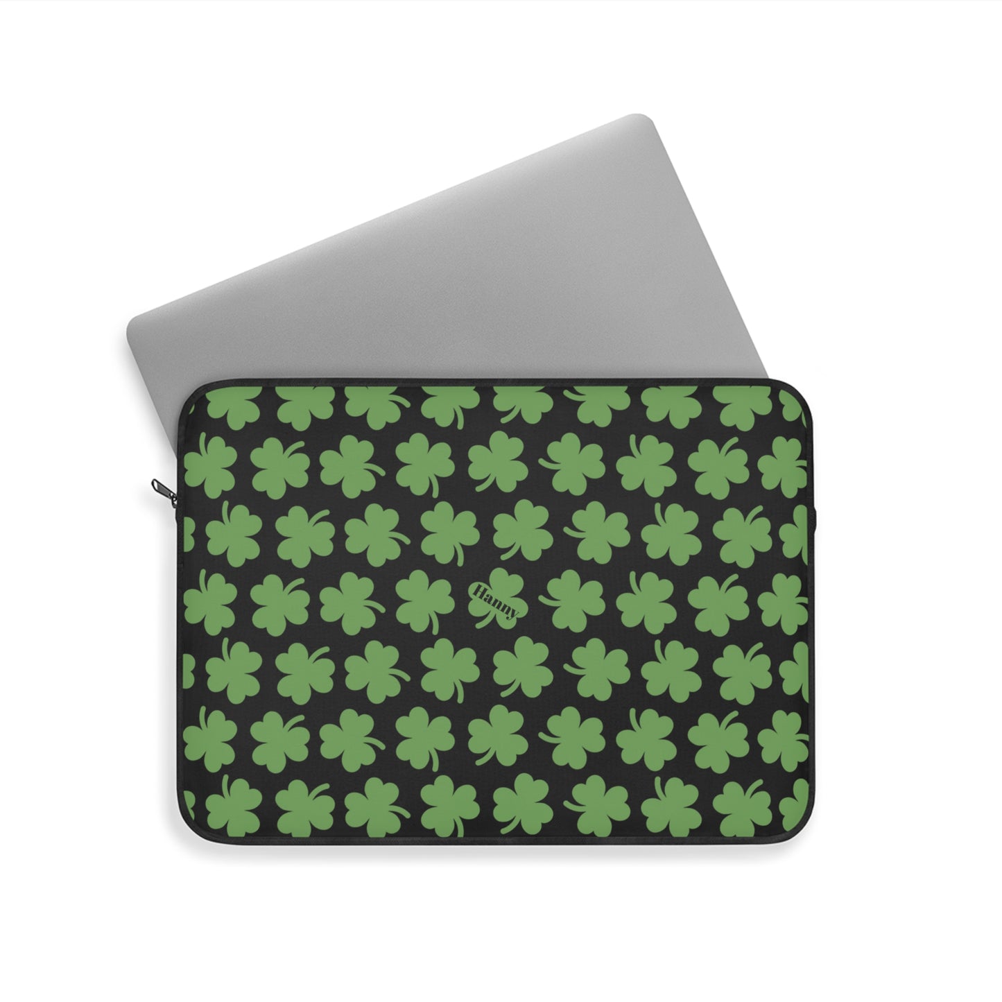 St. Patrick's Day Laptop Sleeve, Shamrock Green Tech Case, Holiday Gift, Computer Bag, Stylish Accessory