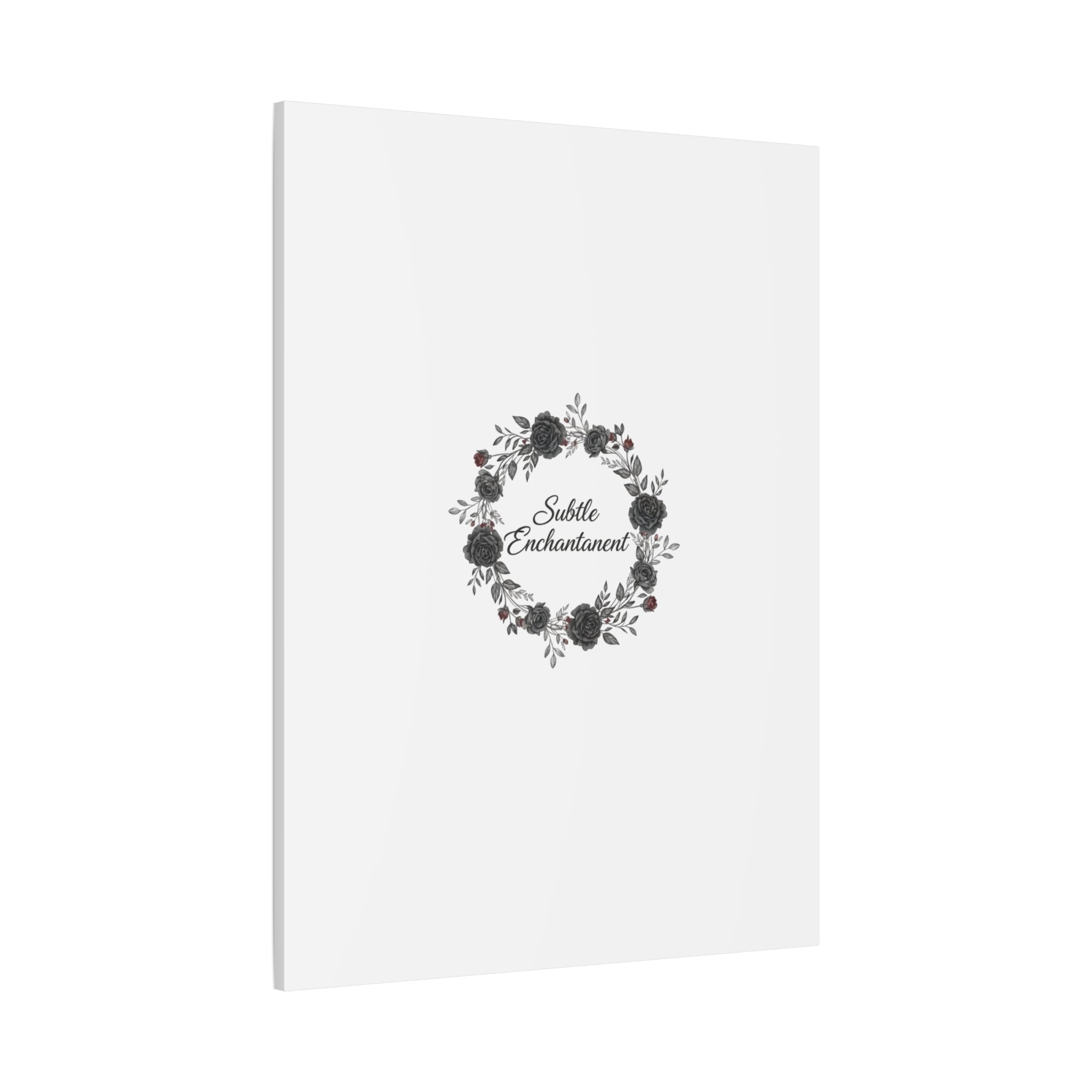 Moon Rose Wreath Canvas, Romantic Gothic Lite, Soft Goth Floral Wall Art