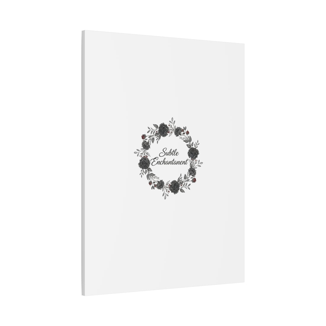 Moon Rose Wreath Canvas, Romantic Gothic Lite, Soft Goth Floral Wall Art