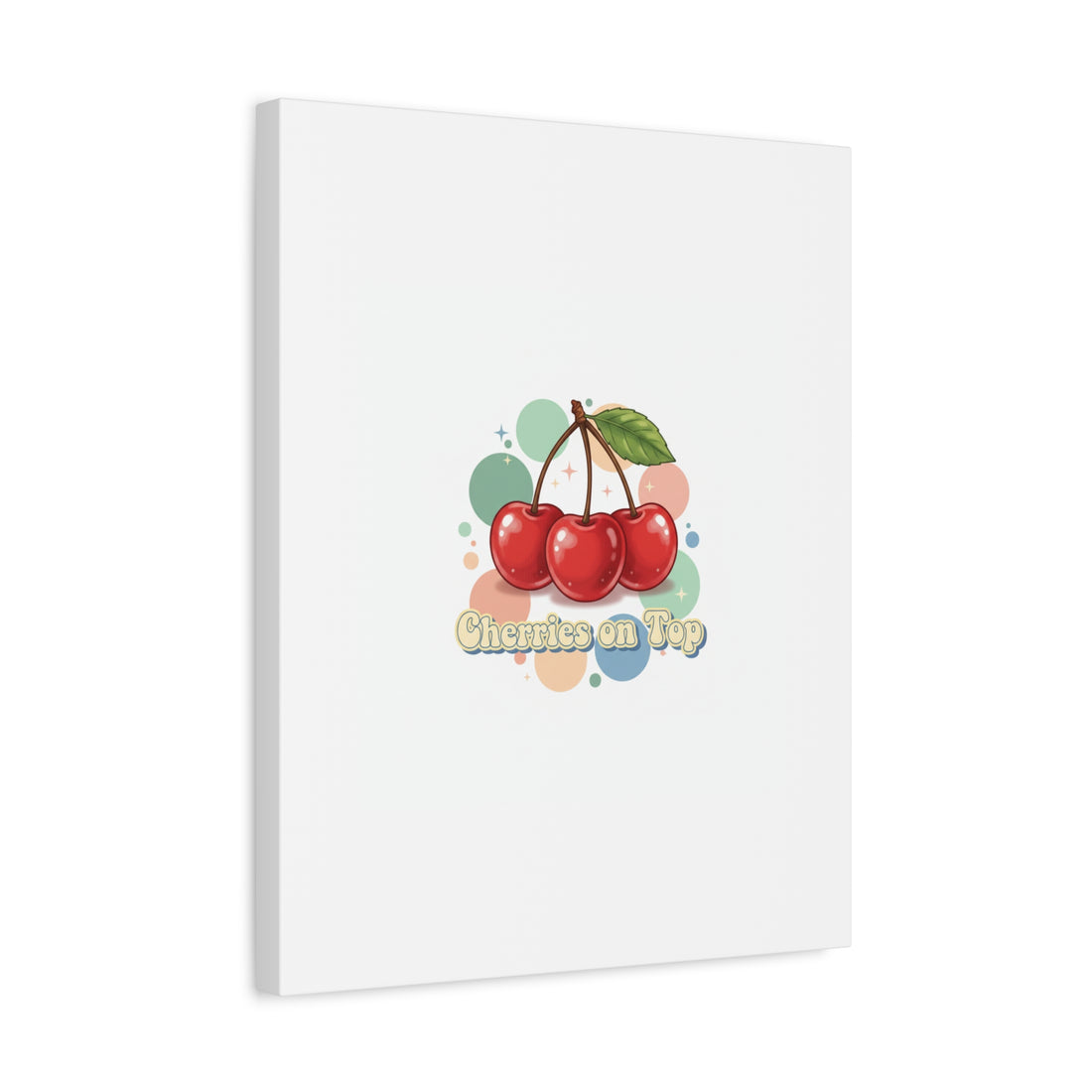 Cherries on Top Canvas | Retro Kawaii Fruit Wall Art