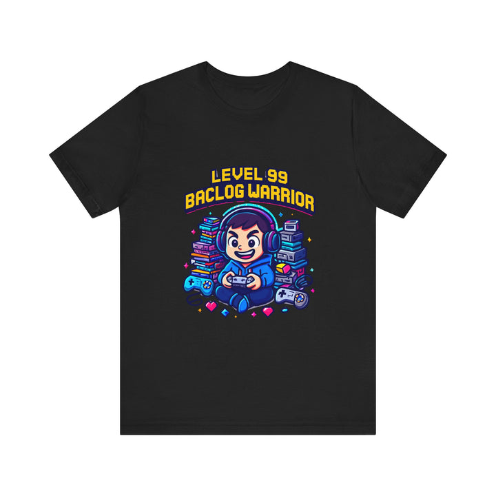 Gamer Tee — “Level 99 Baclog Warrior” Graphic T-Shirt
