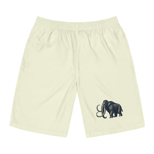 Men's Elephant Print Board Shorts, Summer Swim Trunks, Beach Wear, AOP Swim Shorts, Vacation Outfit, Outdoor Fun Shorts