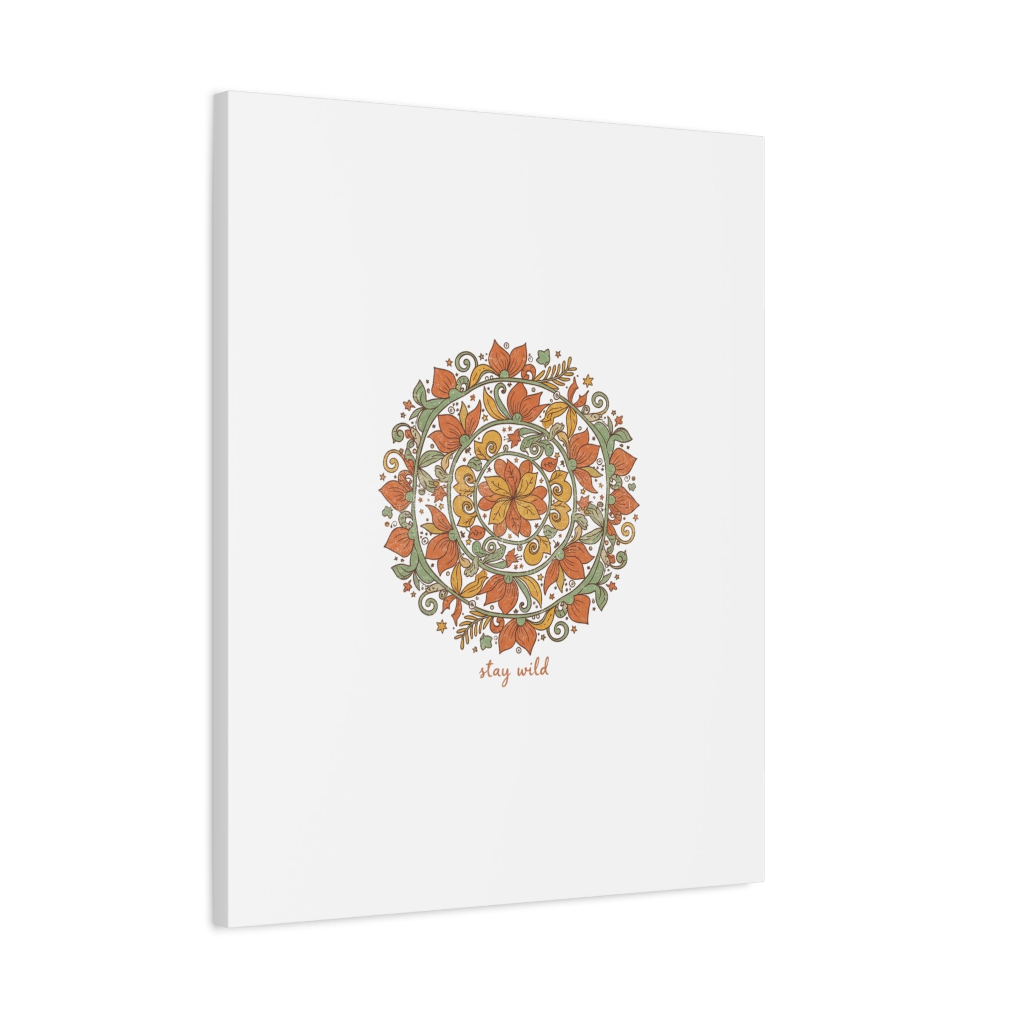 Stay Wild Mandala Canvas, Boho Paisley Wall Art | Artisanal Boho Print