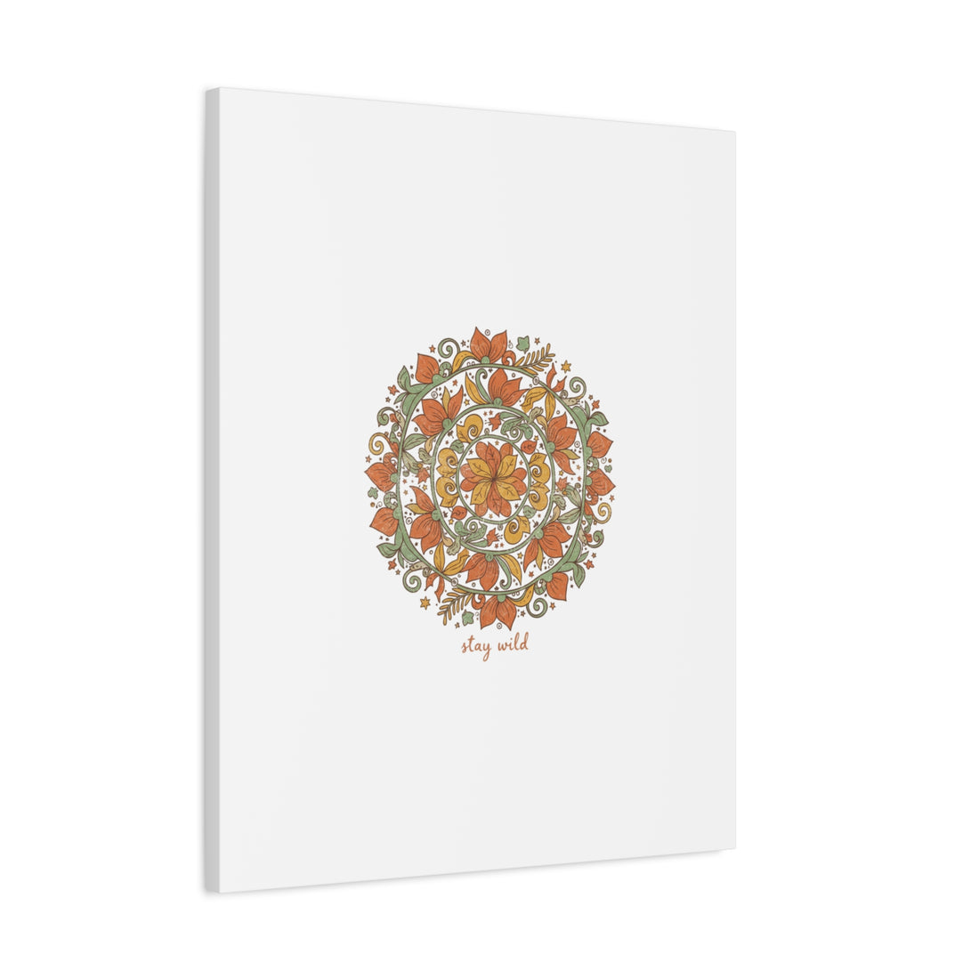 Stay Wild Mandala Canvas, Boho Paisley Wall Art | Artisanal Boho Print
