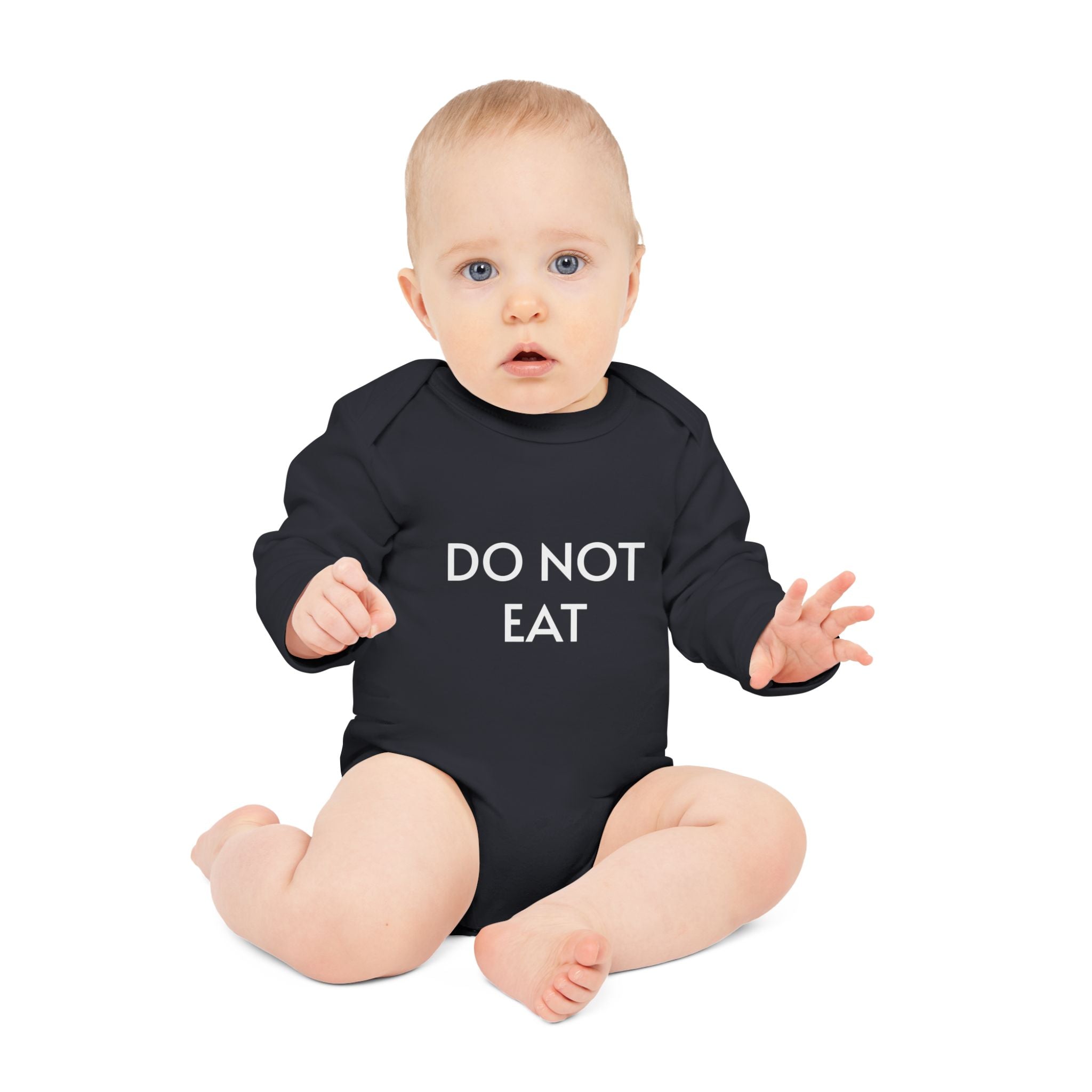Baby Bodysuit "DO NOT EAT" Long-Sleeve Organic Infant Onesie — Funny Baby Shower Gift