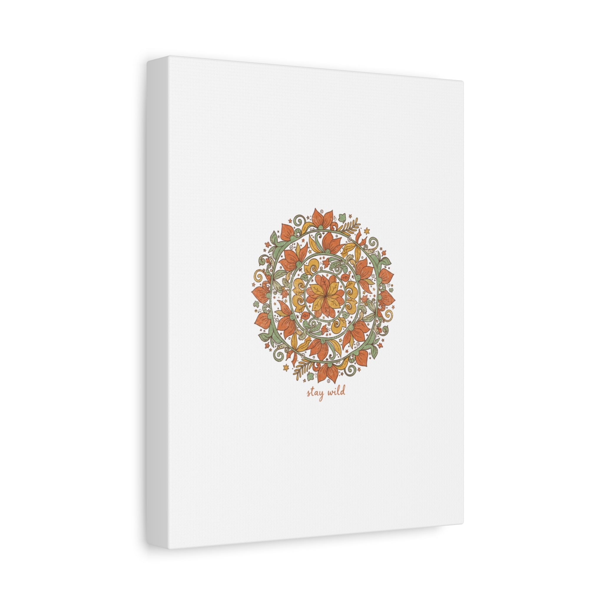 Stay Wild Mandala Canvas, Boho Paisley Wall Art | Artisanal Boho Print