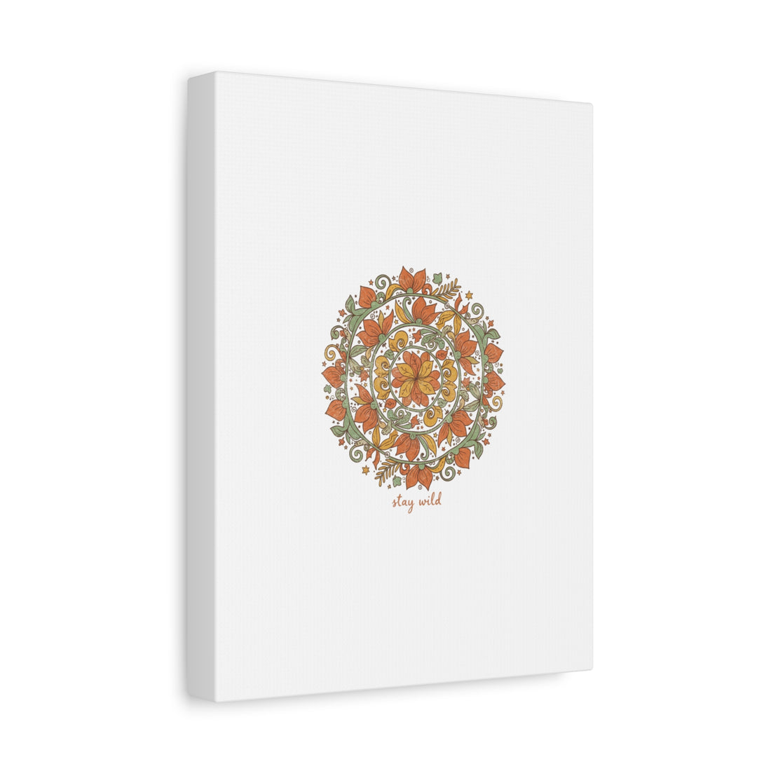 Stay Wild Mandala Canvas, Boho Paisley Wall Art | Artisanal Boho Print
