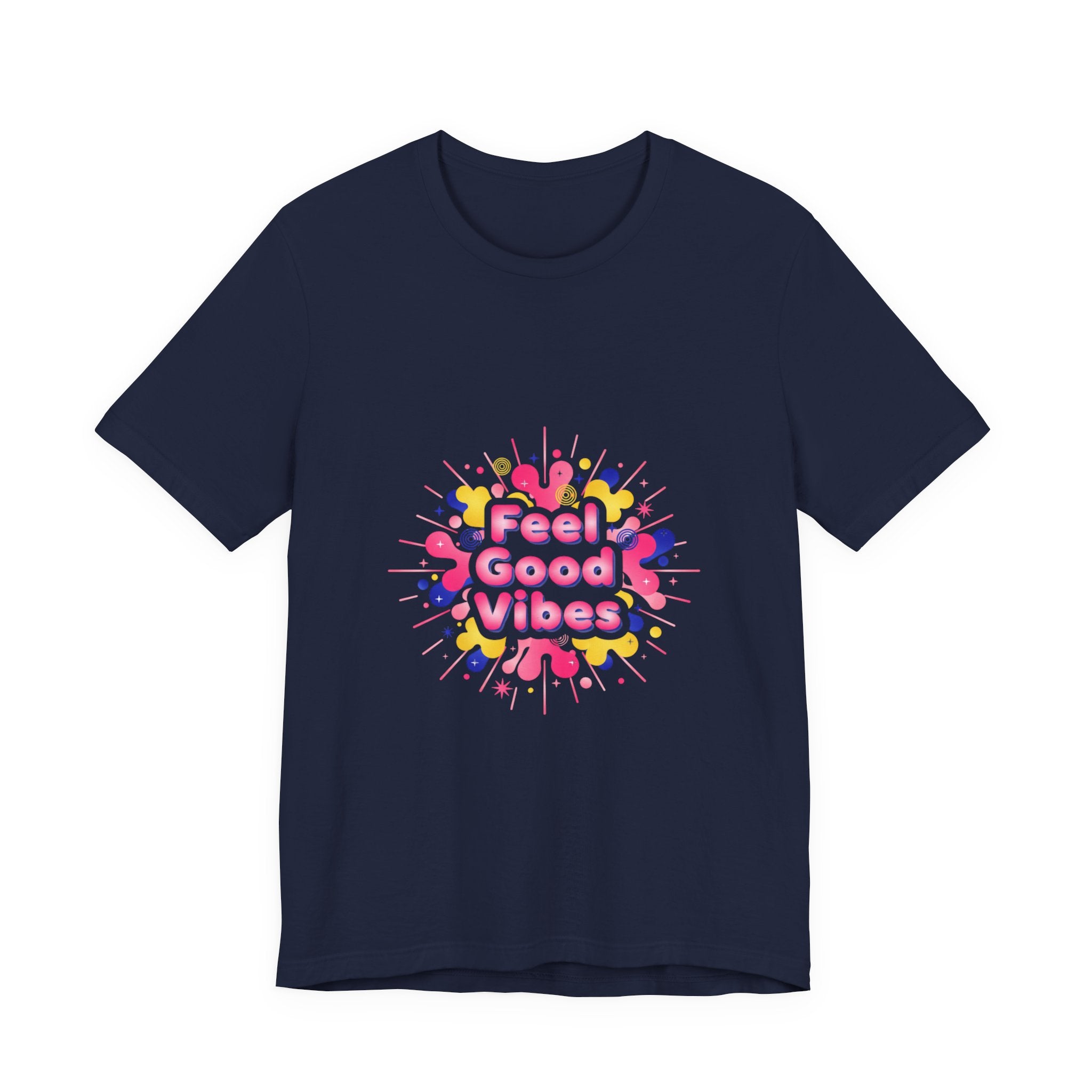 Feel Good Vibes tee | Dopamine Decor neon gradient squiggle art