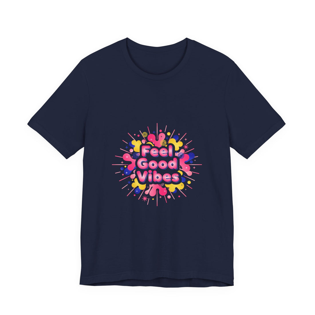 Feel Good Vibes tee | Dopamine Decor neon gradient squiggle art