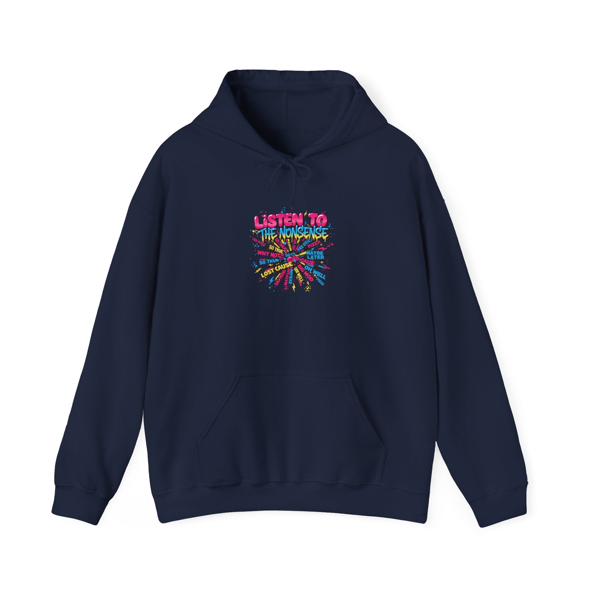 listen to chaos Hoodie | slogan & glitch graphic, meme phrase sweatshirt