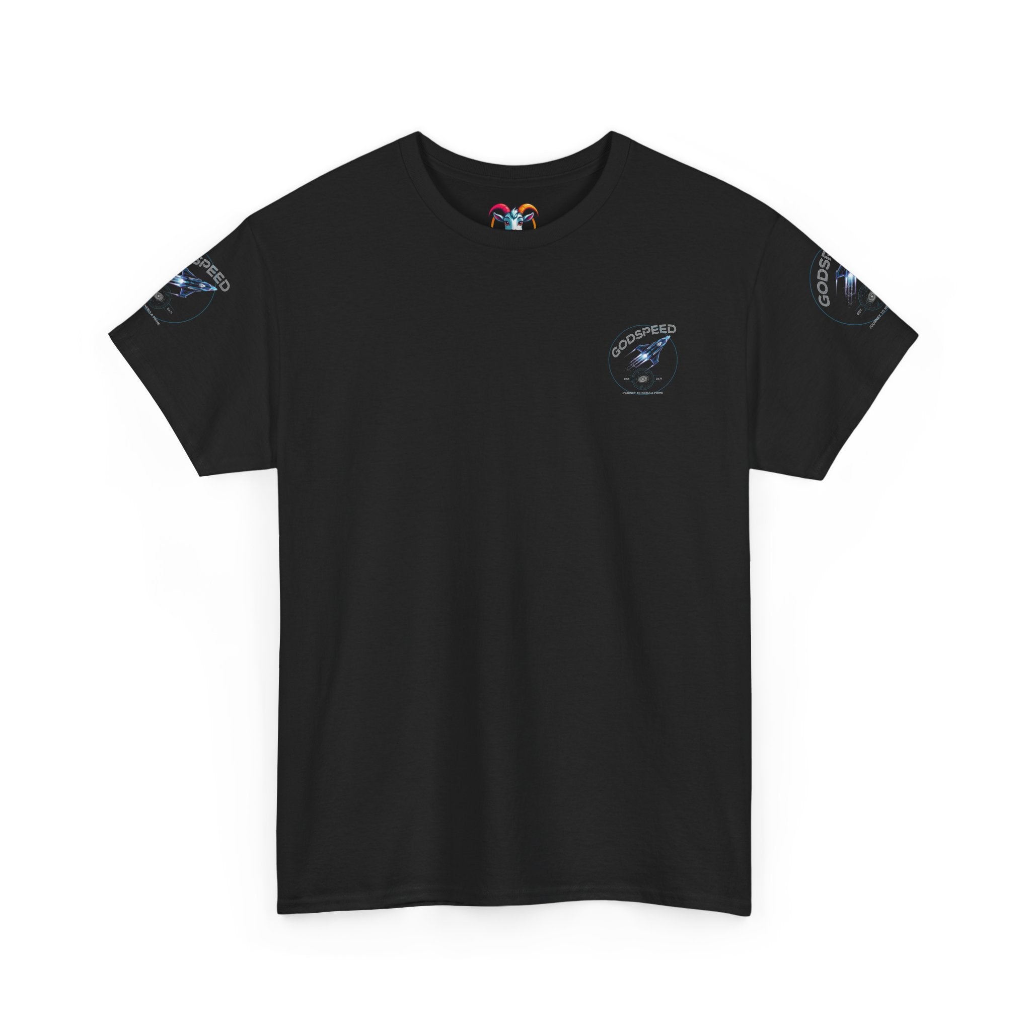 Rocket Space Unisex Tee - Godspeed to the Stars Design - Goat Corp