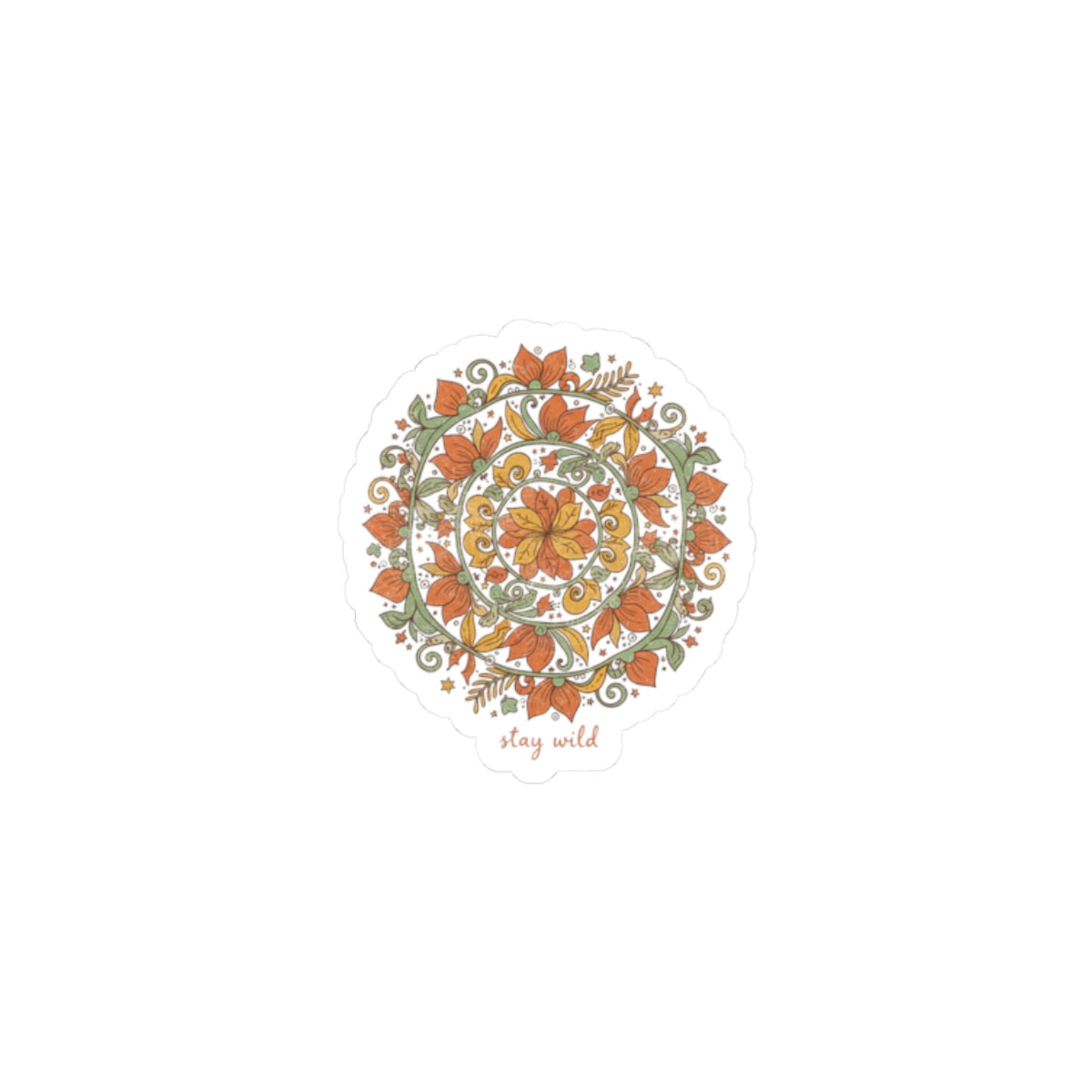 Handmade Mandala Sticker | Boho Paisley Pattern, earthy boho aesthetic