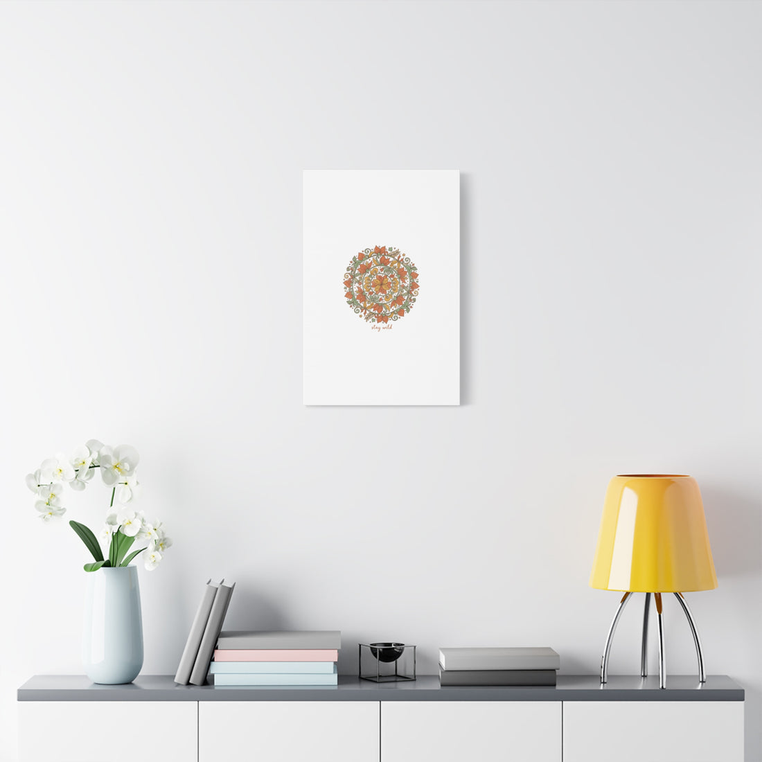 Stay Wild Mandala Canvas, Boho Paisley Wall Art | Artisanal Boho Print