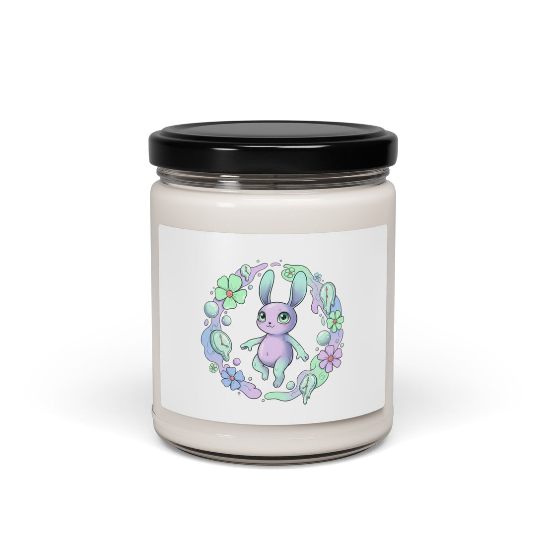 Micro-Surreal Pastel Bunny Candle, Soy Candle | Weirdcore Cute-Weird Art