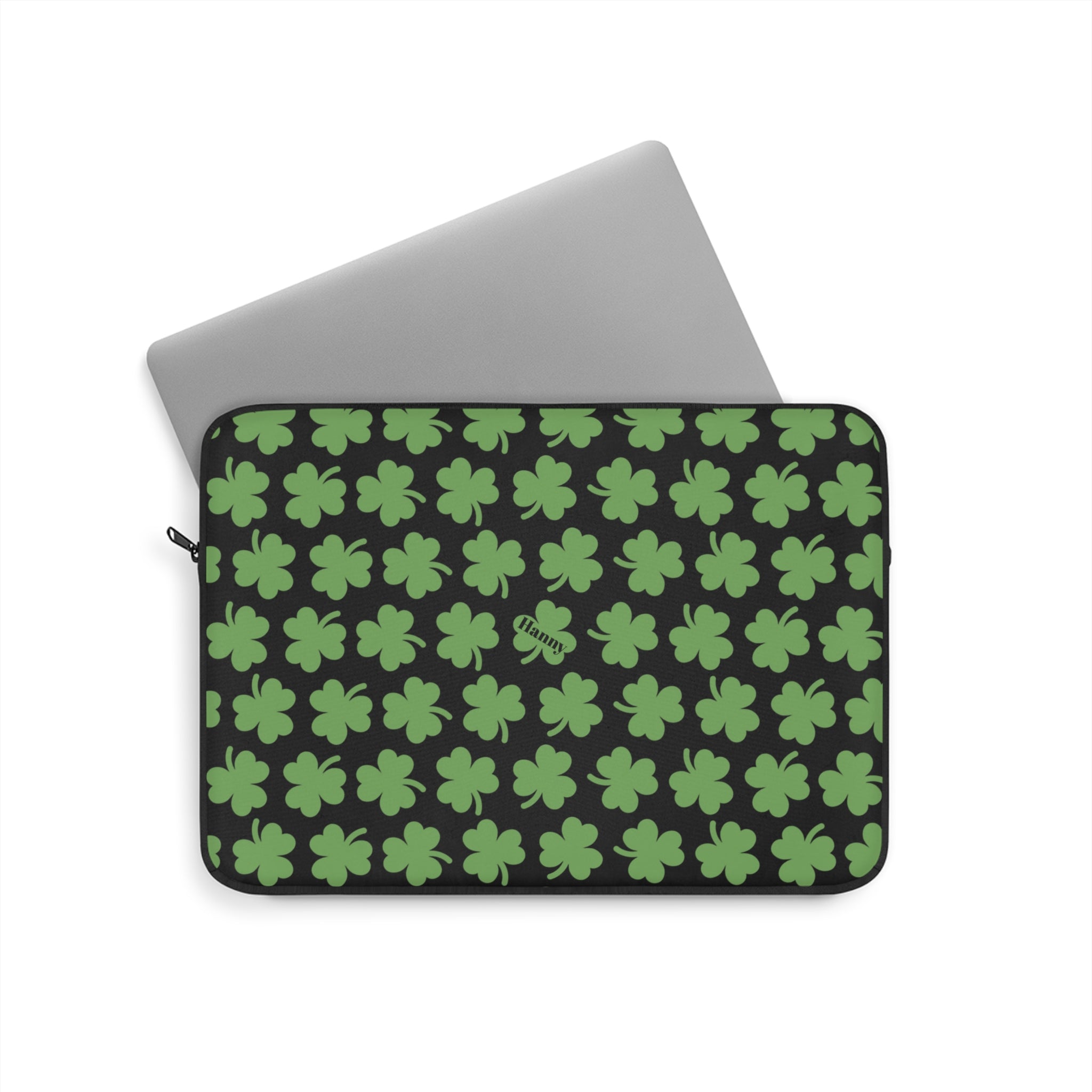 St. Patrick's Day Laptop Sleeve, Shamrock Green Tech Case, Holiday Gift, Computer Bag, Stylish Accessory - Goat Corp