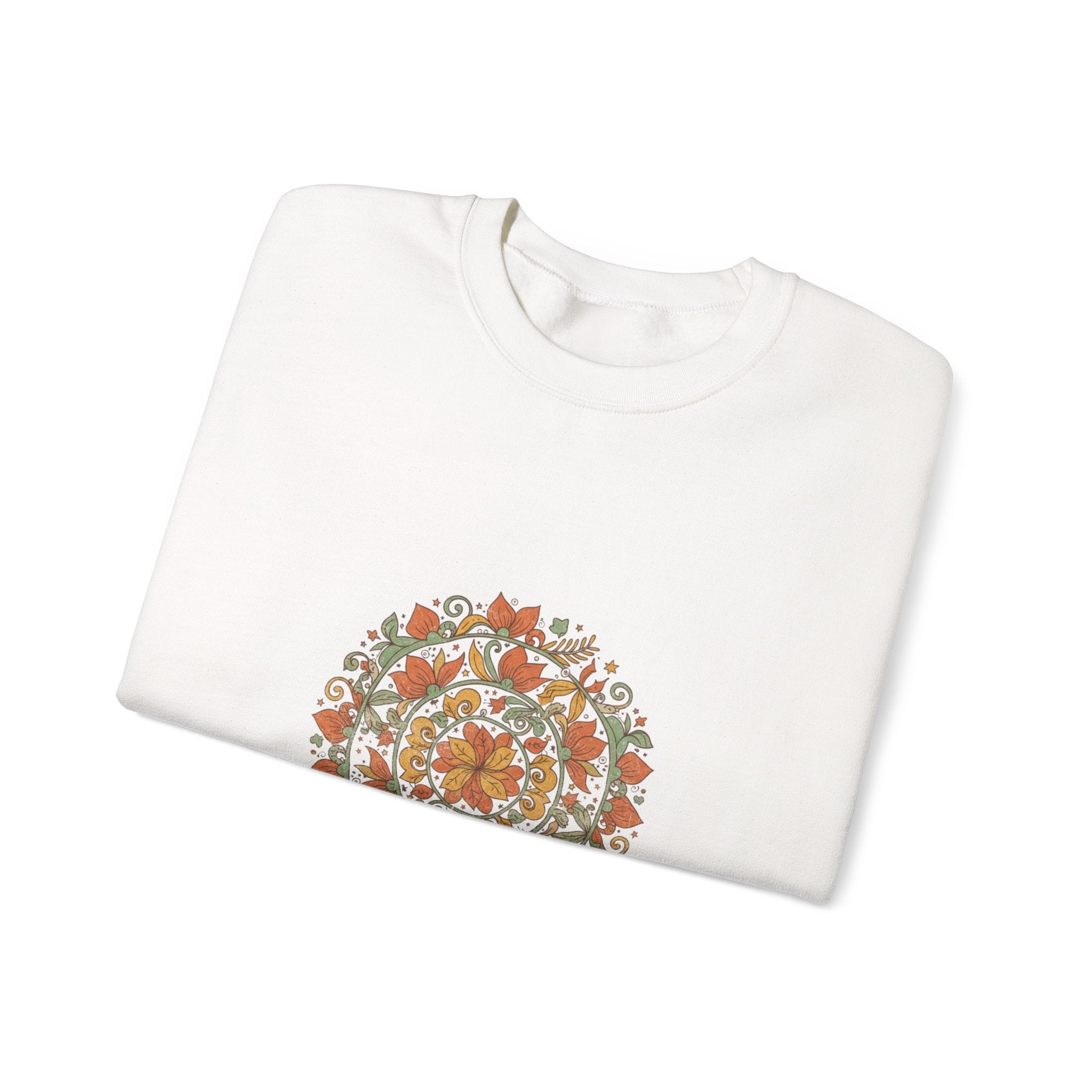 Boho Mandala Sweatshirt, mandala pattern print, vintage paisley design