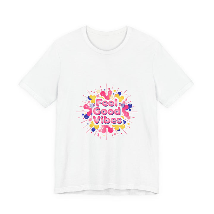 Feel Good Vibes tee | Dopamine Decor neon gradient squiggle art