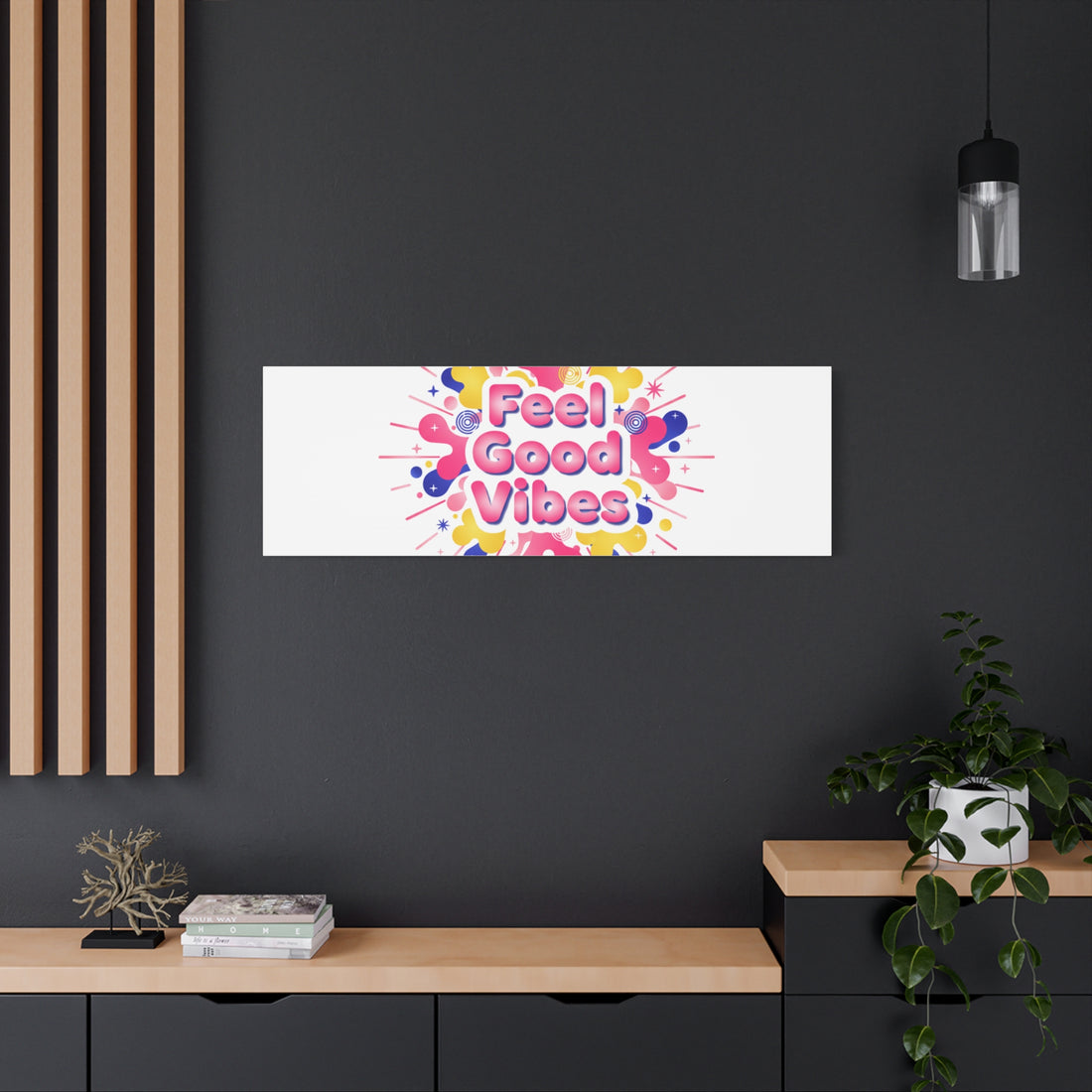 Feel Good Vibes Canvas | Dopamine Decor, Neon Gradient Squishy Art