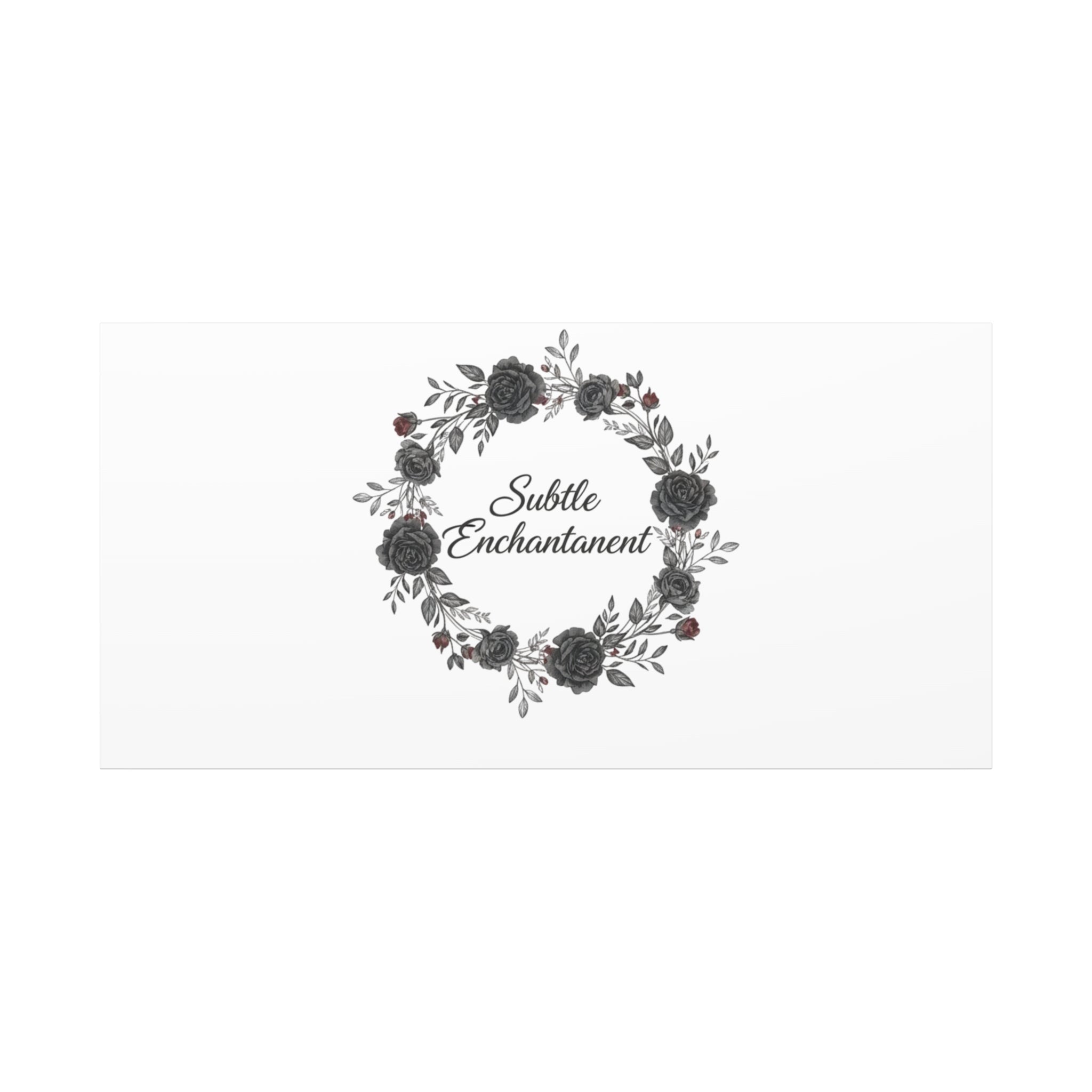 Moon Rose Wreath Canvas, Romantic Gothic Lite, Soft Goth Floral Wall Art