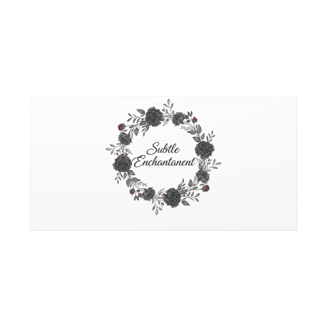 Moon Rose Wreath Canvas, Romantic Gothic Lite, Soft Goth Floral Wall Art