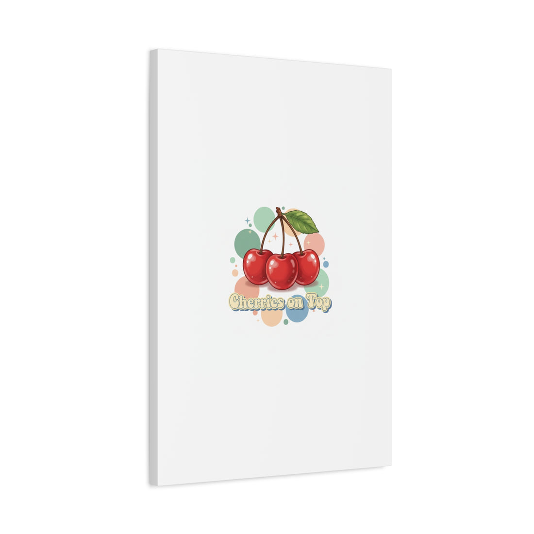 Cherries on Top Canvas | Retro Kawaii Fruit Wall Art