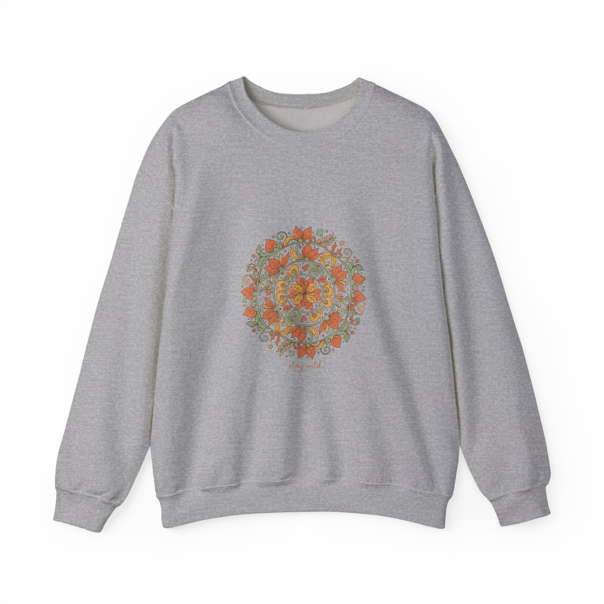 Boho Mandala Sweatshirt, mandala pattern print, vintage paisley design