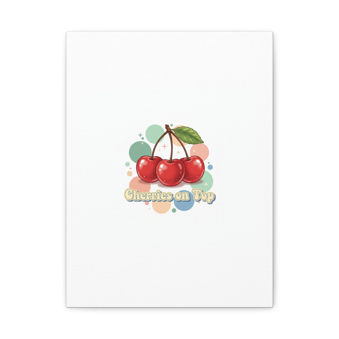 Cherries on Top Canvas | Retro Kawaii Fruit Wall Art