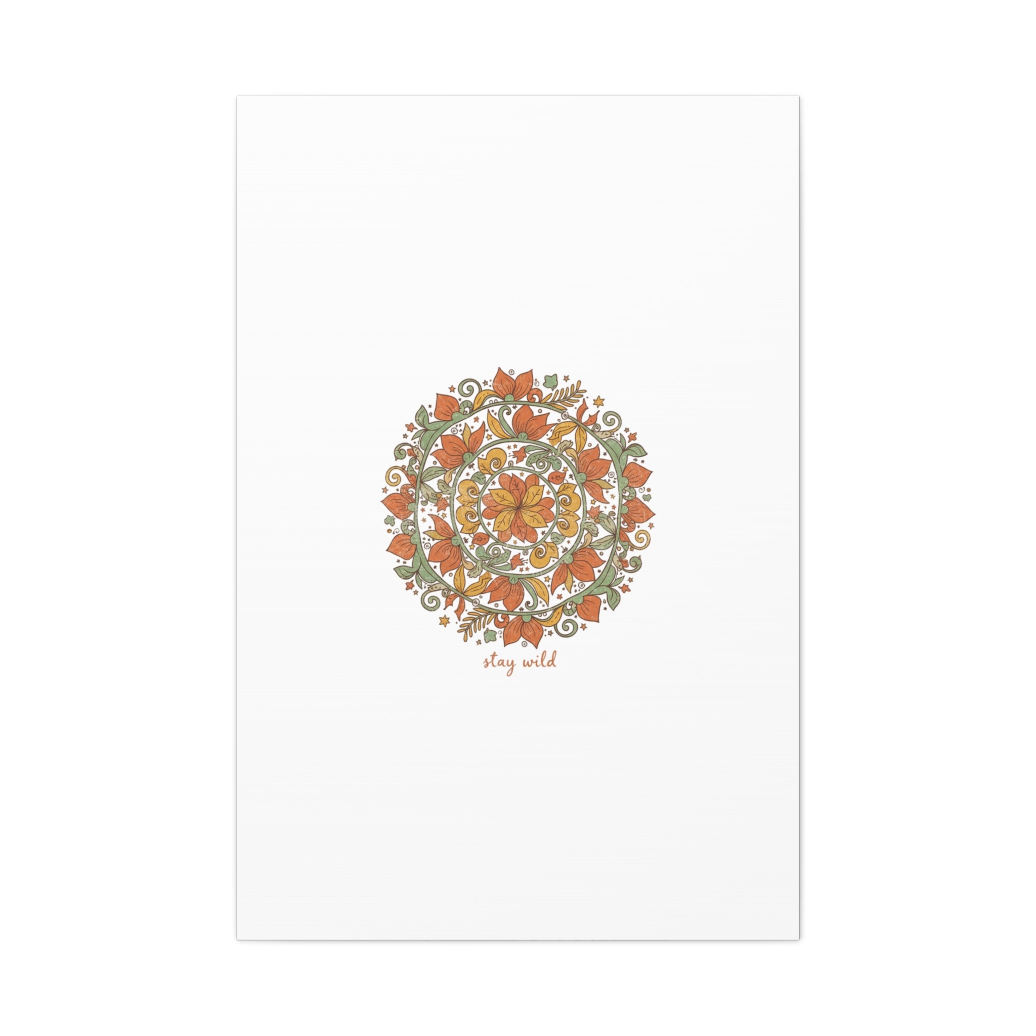 Stay Wild Mandala Canvas, Boho Paisley Wall Art | Artisanal Boho Print