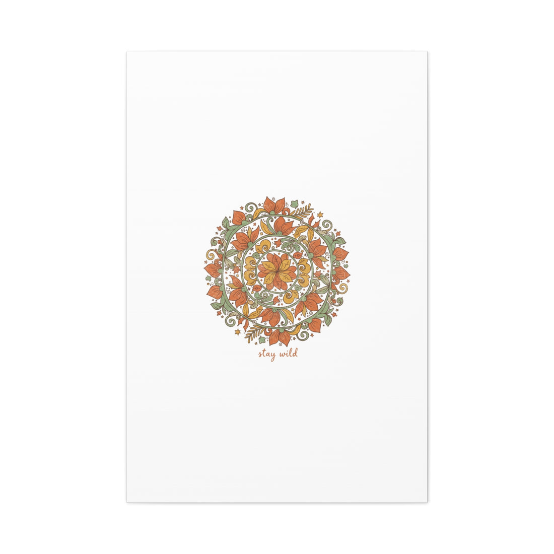 Stay Wild Mandala Canvas, Boho Paisley Wall Art | Artisanal Boho Print