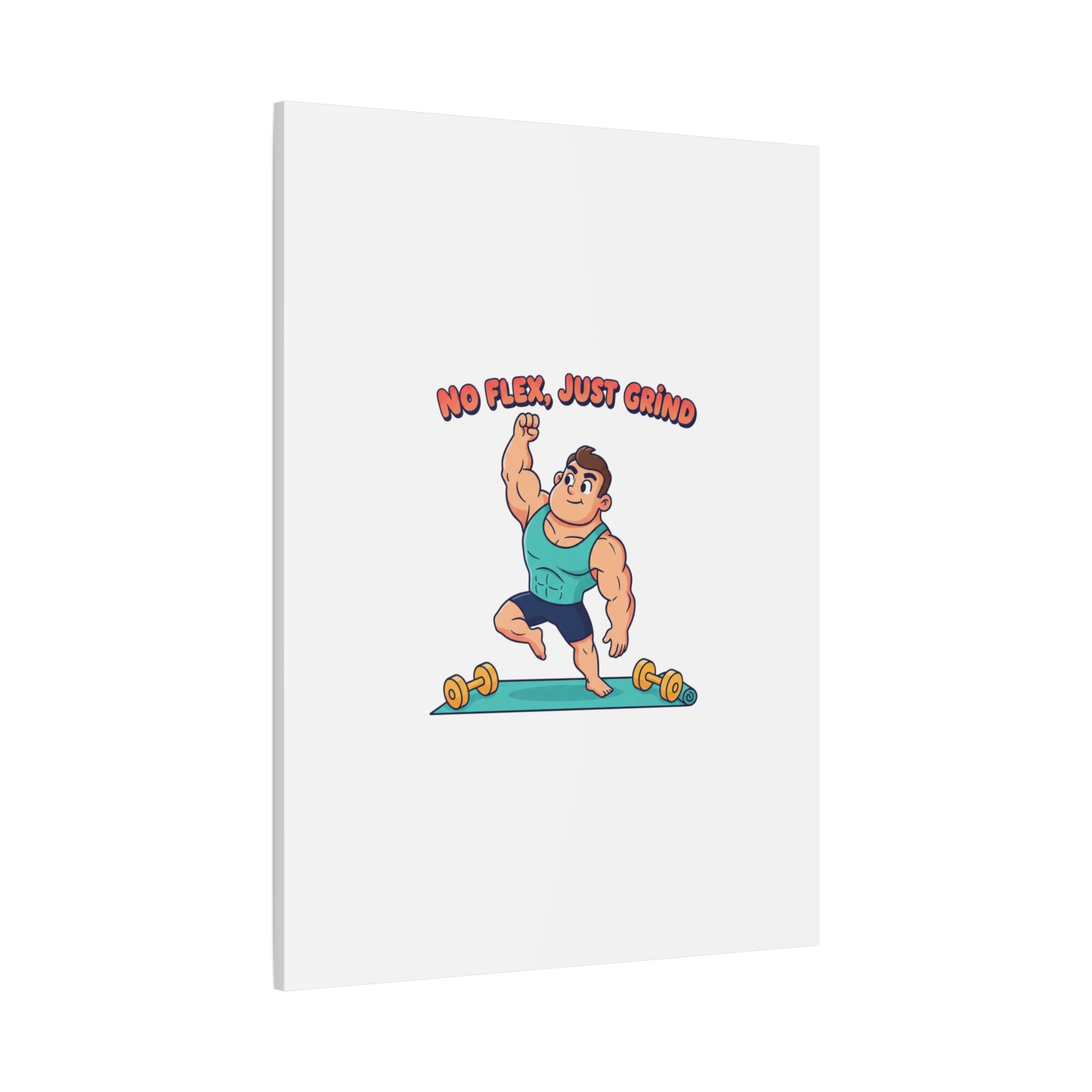 No Flex Just Grind canvas, Gymtimidation humor wall art | start small fitness décor