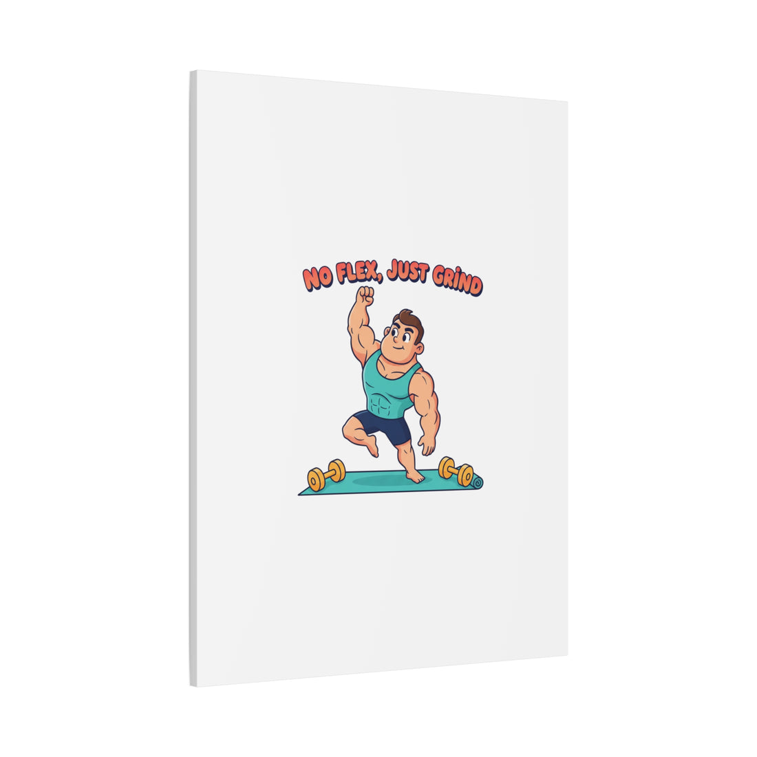 No Flex Just Grind canvas, Gymtimidation humor wall art | start small fitness décor