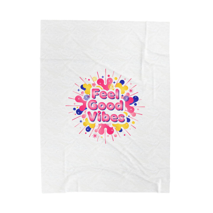 Feel Good Vibes Velveteen Blanket | Dopamine Decor, neon gradient squishy art