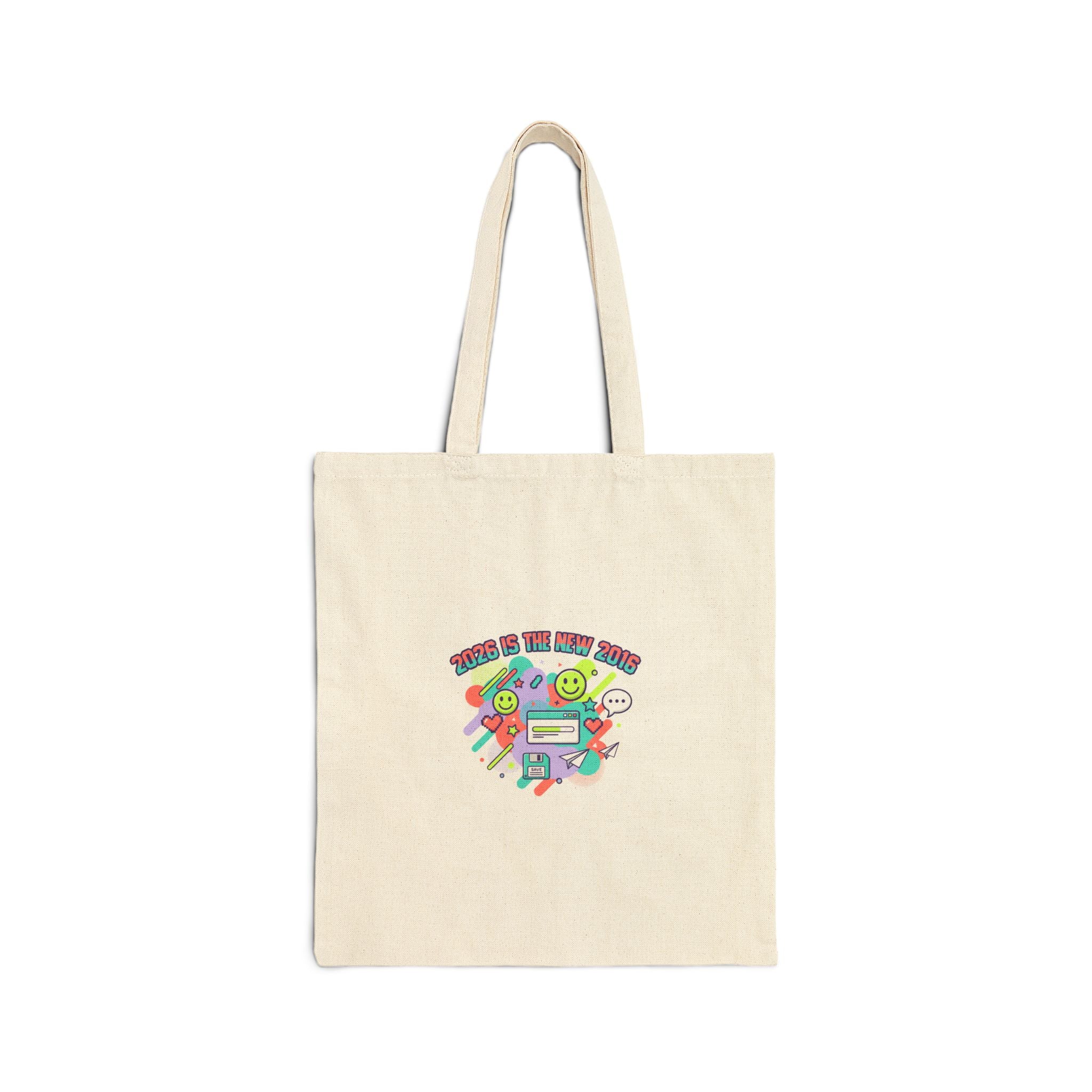 Vintage Internet Aesthetic Tote, 2010s Nostalgia pixel art | throwback vibe canvas