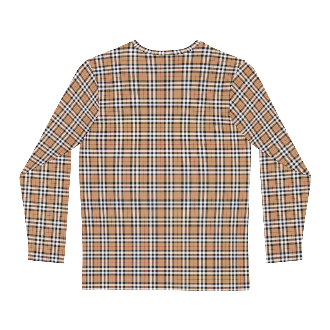Men's Tan Plaid Long Sleeve Shirt – Classic Check AOP Tee