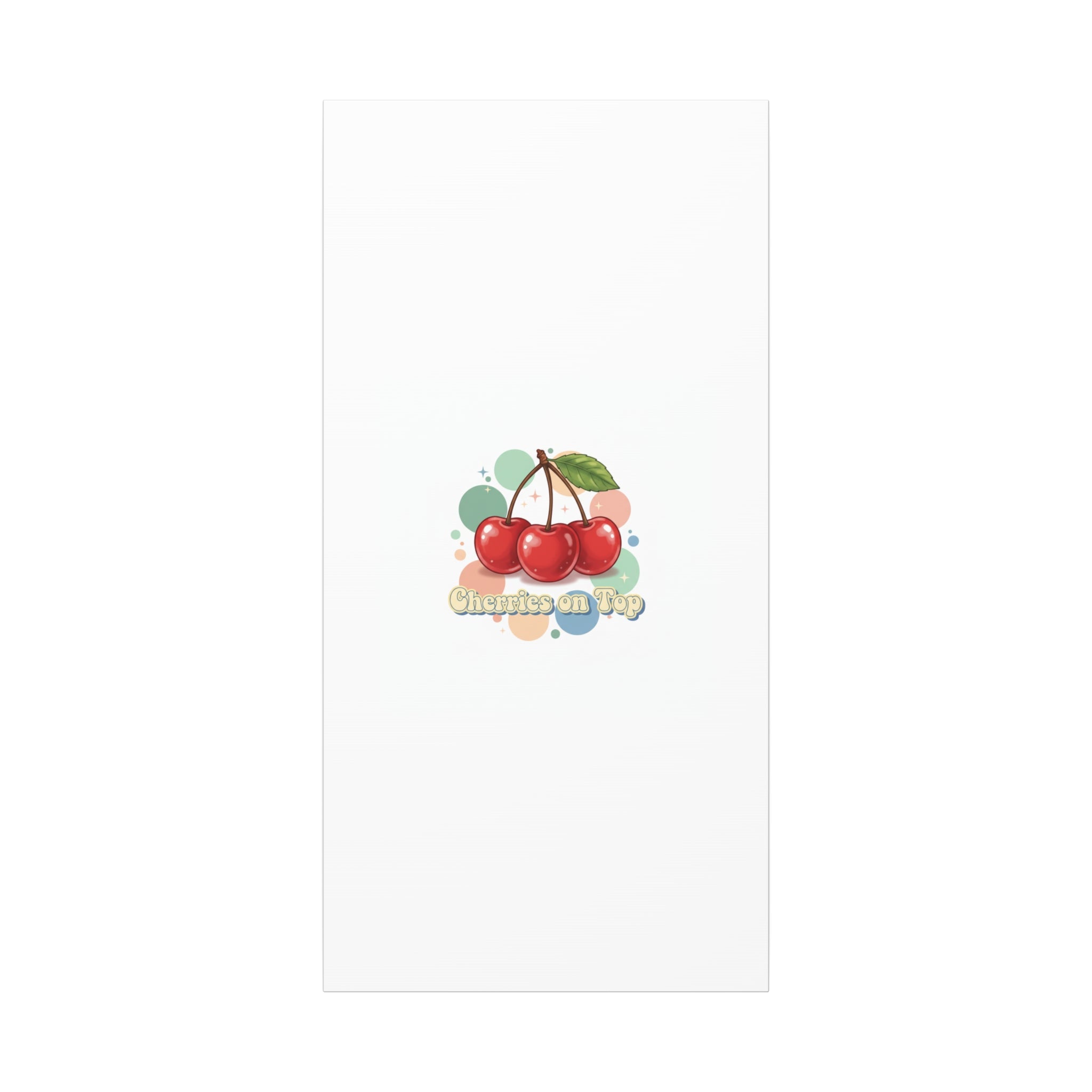 Cherries on Top Canvas | Retro Kawaii Fruit Wall Art