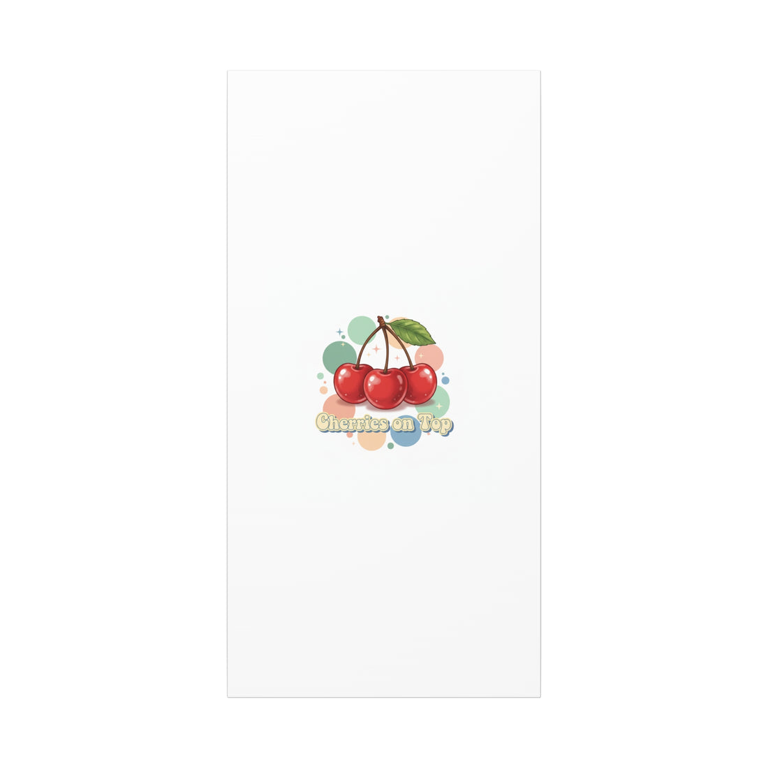 Cherries on Top Canvas | Retro Kawaii Fruit Wall Art