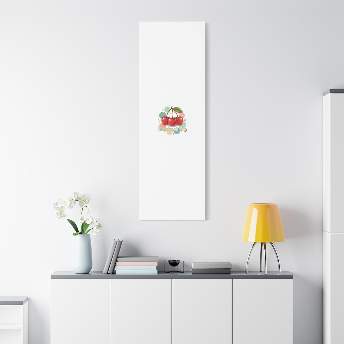 Cherries on Top Canvas | Retro Kawaii Fruit Wall Art