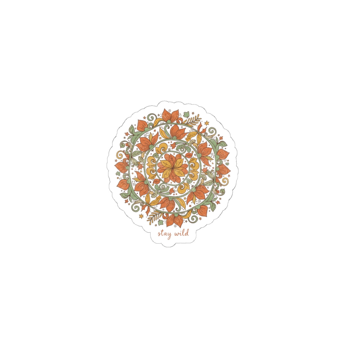 Handmade Mandala Sticker | Boho Paisley Pattern, earthy boho aesthetic