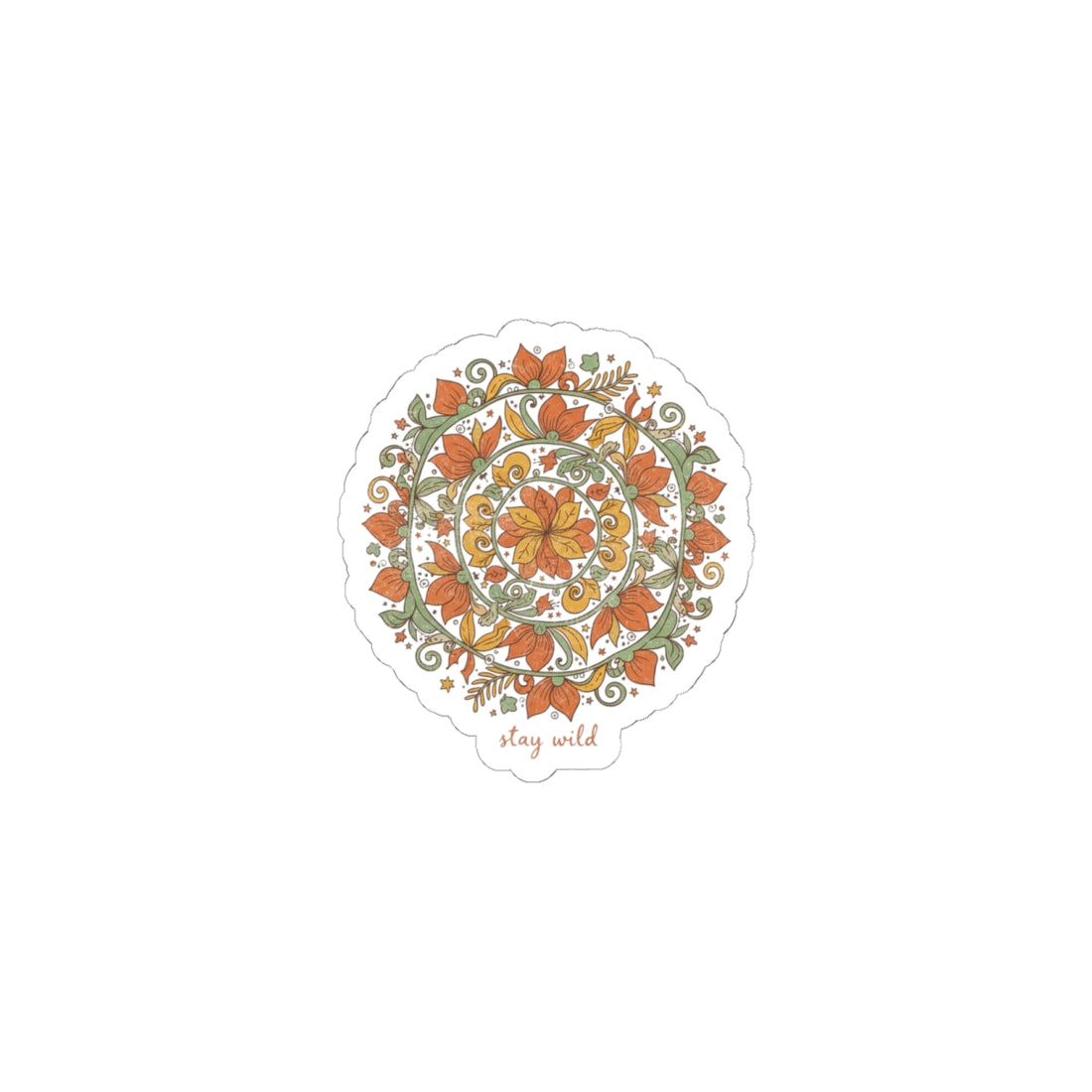 Handmade Mandala Sticker | Boho Paisley Pattern, earthy boho aesthetic
