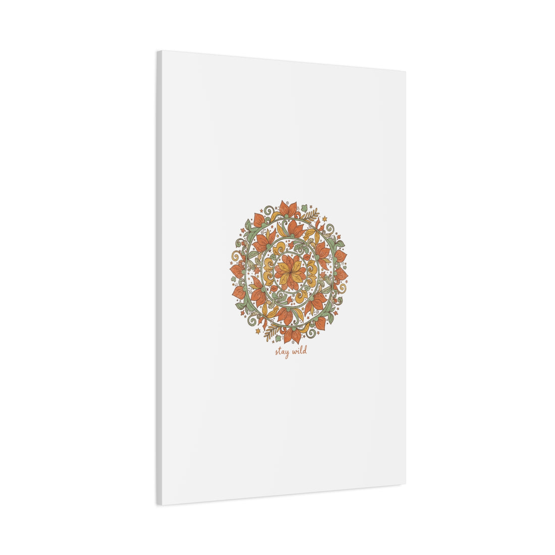 Stay Wild Mandala Canvas, Boho Paisley Wall Art | Artisanal Boho Print