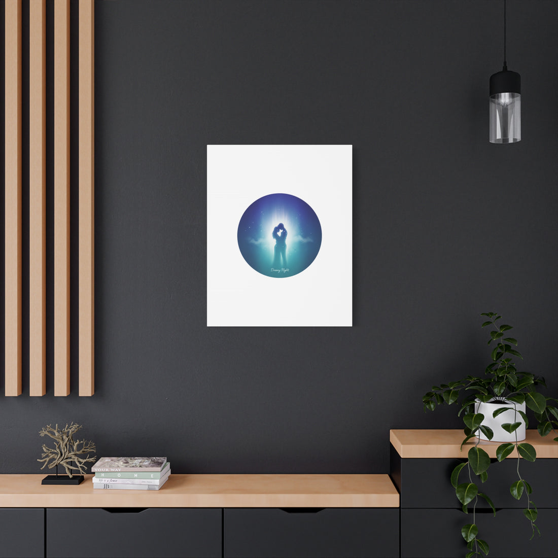 Dreamy Nightscape Canvas | Afterlight Atmospheric Print, Luminous Night Bloom