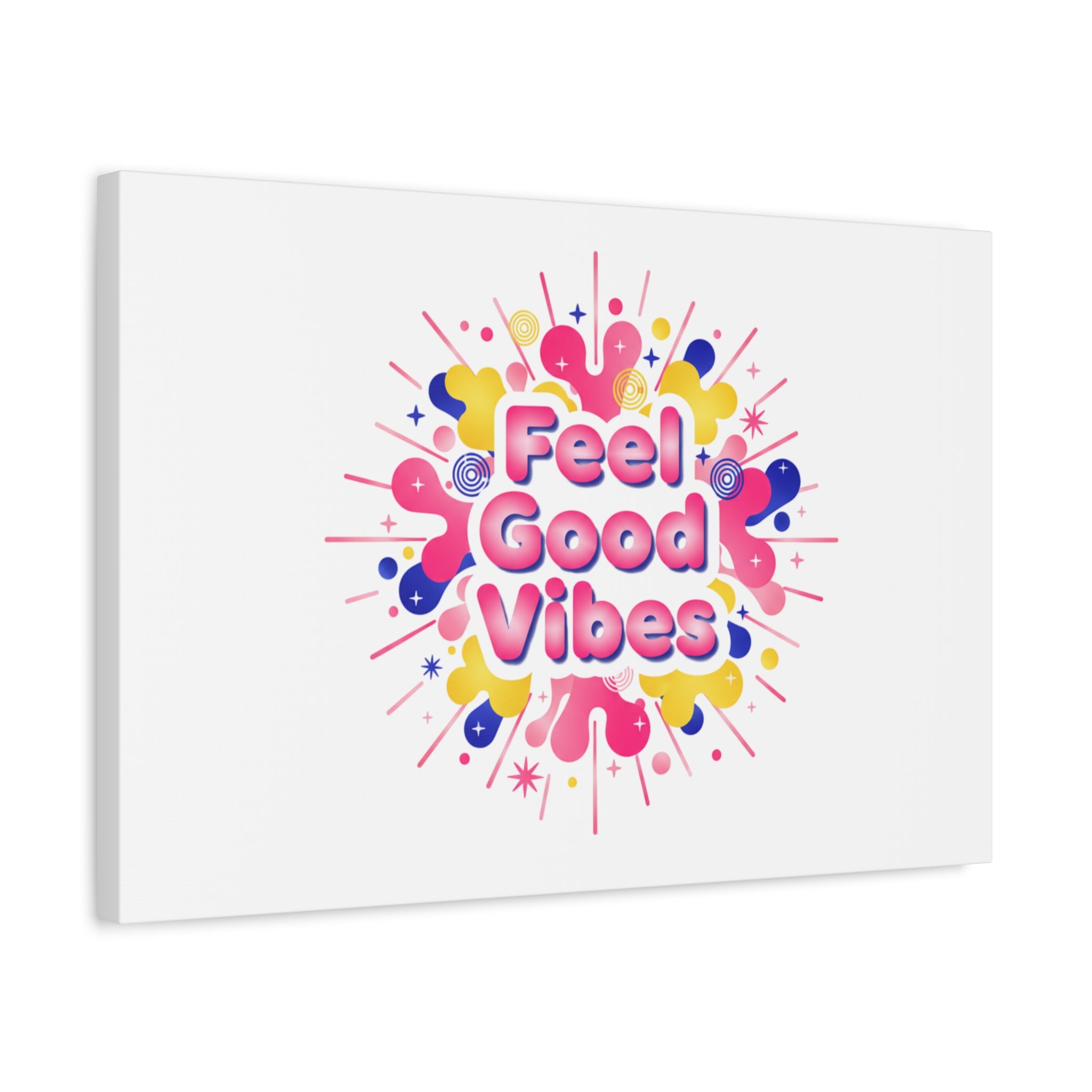 Feel Good Vibes Canvas | Dopamine Decor, Neon Gradient Squishy Art