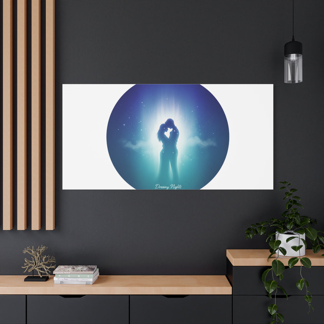 Dreamy Nightscape Canvas | Afterlight Atmospheric Print, Luminous Night Bloom
