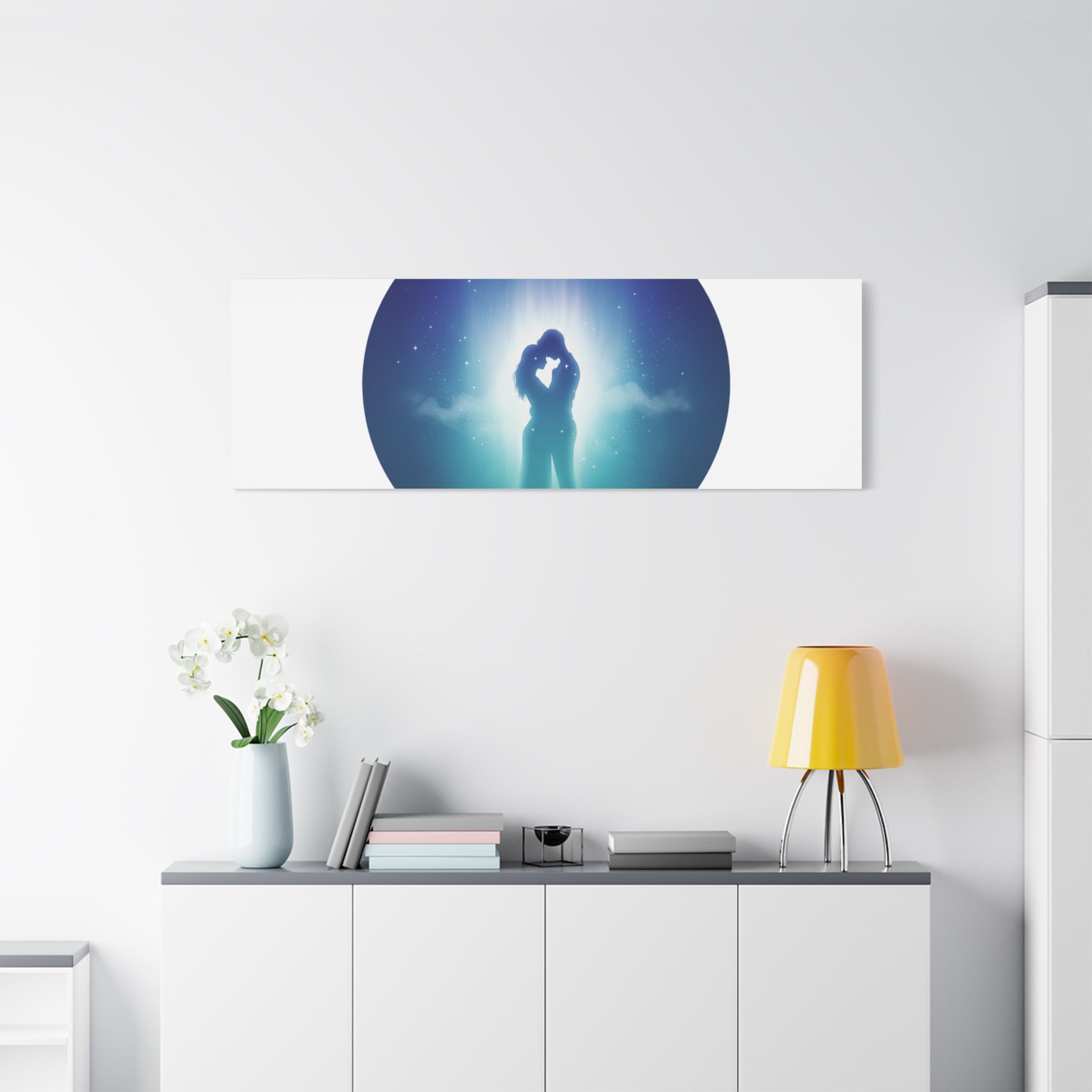 Dreamy Nightscape Canvas | Afterlight Atmospheric Print, Luminous Night Bloom