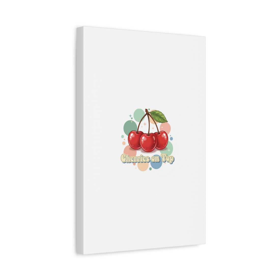 Cherries on Top Canvas | Retro Kawaii Fruit Wall Art