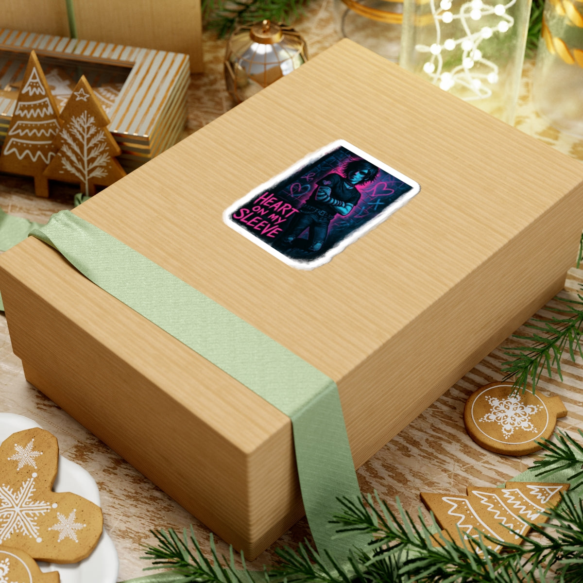 Heart On My Sleeve Sticker — Emo Goth Kiss-Cut Laptop Decal