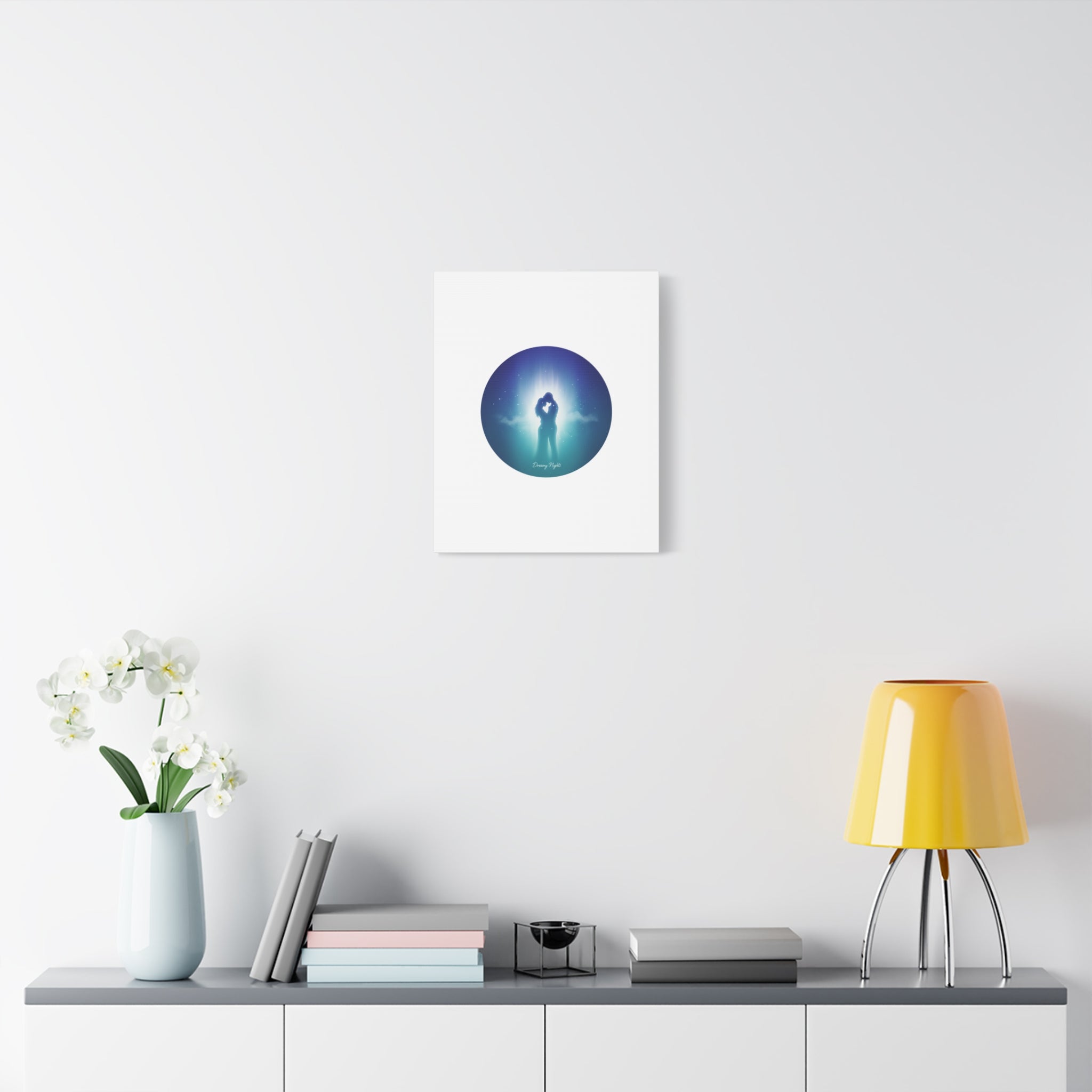 Dreamy Nightscape Canvas | Afterlight Atmospheric Print, Luminous Night Bloom
