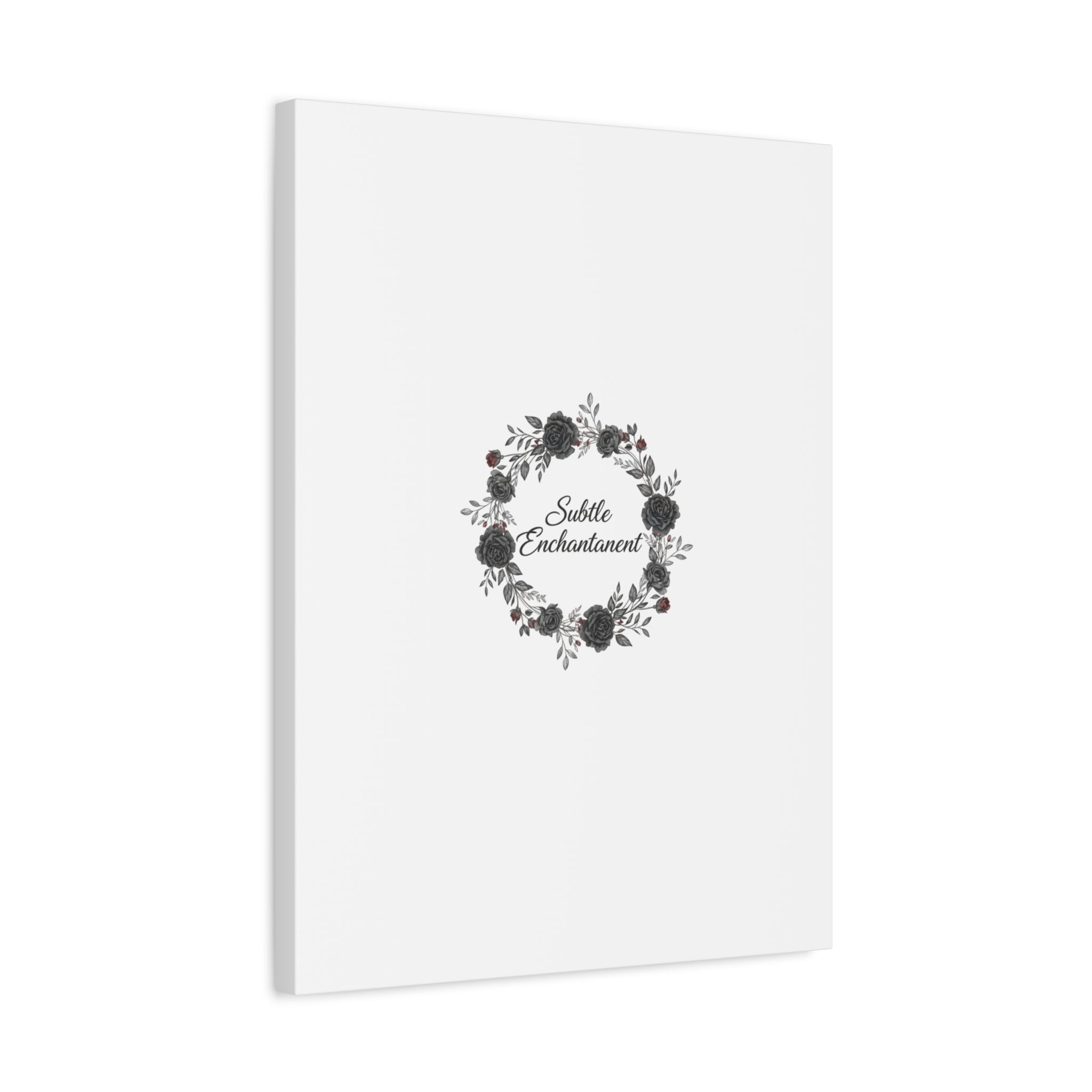 Moon Rose Wreath Canvas, Romantic Gothic Lite, Soft Goth Floral Wall Art