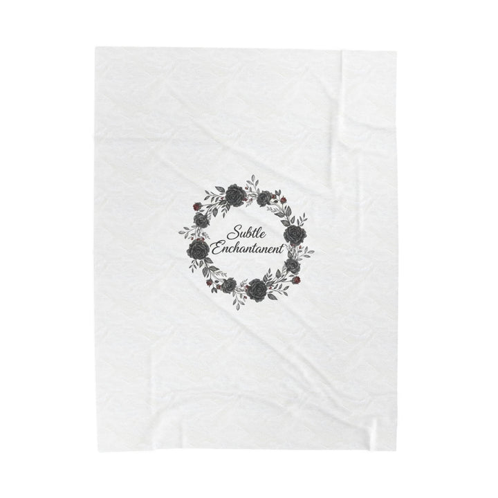 Moon Rose Wreath Velveteen Plush Blanket | Romantic Gothic Lite, soft goth aesthetic